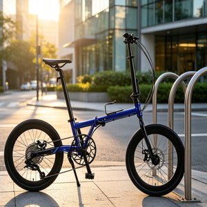 Fabricant direct Sanhema, vélo pliable de 16 pouces, cadre en acier au carbone, freins à disque doubles, vélo léger et portable - Product Image 2