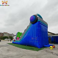 Toboggan aquatique gonflable en PVC à double canal sur le thème des manettes de jeu pour enfants et adultes, idéal pour l'école, le commerce et les jardins