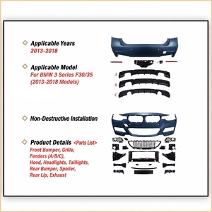 Kit de Carrocería Completo Estilo <span class=keywords><strong>M</strong></span>-Tech para <span class=keywords><strong>BMW</strong></span> <span class=keywords><strong>Serie</strong></span> 3 F30 F35 2012-2019, Parachoques Delantero y Trasero, Faldones Laterales - Product Image 2