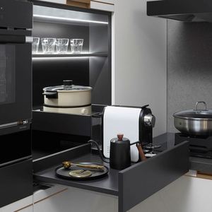 Armoires de cuisine en bois massif de luxe sur mesure avec conception gratuite, tailles et couleurs personnalisées, meubles d'armoire multifonctionnels - Product Image 6