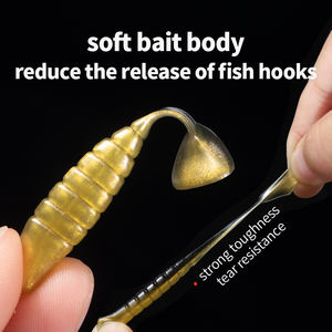 CHILENT 50 pièces leurres de pêche en Silicone souple 4cm appâts souples nageur queue <span class=keywords><strong>Grub</strong></span> Silicone matériel de pêche artificiel - Product Image 3