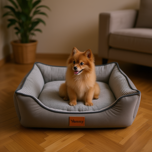 ที่นอนสัตว์เลี้ยงยอมมี่ สีเทา เบาะนุ่ม สำหรับใส่ในกรงสุนัข ขนาด S M L กันน้ำ พื้นกันลื่น - Product Image 2