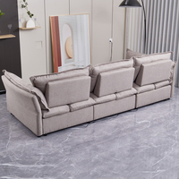 Sofa Recliner Kain 3 Dudukan Grosir, Sofa Santai Modern dengan Sandaran Empuk dan Pijakan Kaki, Langsung dari Pabrik, Perabot Ruang Tamu Rumah