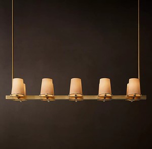 Lustre moderne en albâtre <span class=keywords><strong>Cora</strong></span>, lampes suspendues de luxe dorées, luminaire suspendu en marbre pour salon - Product Image 3