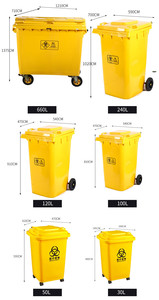 Seau de stockage extérieur à roulettes de 800 litres, poubelle pour déchets biologiques dangereux, pédale, écologique, certifié ISO, matériau HDPE/PP - Product Image 2