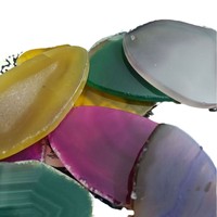 Tranches d'agate en gros sans trou pour table lumineuse, pierres de guérison, cristaux, pierres d'agate à bords taillés, étiquettes nominatives