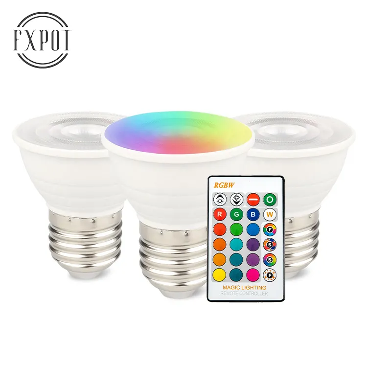 FXPOT akıllı Led spot RGB E27 GU10 Led lamba IR uzaktan kumanda Dimmer noel dekoru renkli aydınlatma ampul spot