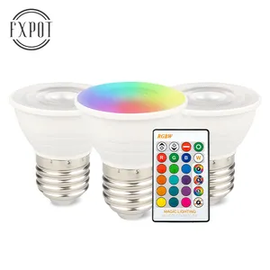 FXPOT Smart Led Spotlight RGB E27 GU10 Led Lamp IR Remote Control Dimmer Holiday Decor Colorful Lighting Bulb Spotlight