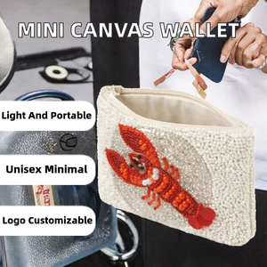 Cartera Porta Tarjetas Ligera, Portátil, Abierta, de Tyvek, con Patrón Geométrico Hecho a Mano, Duradera, Unisex, para Monedas, Uso en Exteriores, Venta al Por Mayor - Product Image 2