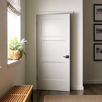 Porte intérieure moderne en bois massif blanc apprêté, étanche, à 2 panneaux, avec cadre en pin et garantie d'un an