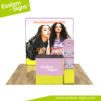 Stand d'exposition professionnel 10x10 pieds pour salons professionnels, affichage SEG rétroéclairé personnalisé avec cadre en aluminium