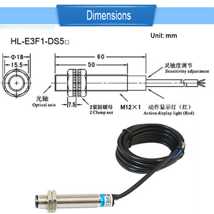 เซ็นเซอร์วัดระยะใกล้ E3F1-DS5C4 E3F1-DS5B2 E3F1-DS5P1 5CM M12 โฟโตอิเล็กทริคสวิตช์แบบสะท้อนแสงแบบกระจาย NC NO - Product Image 6