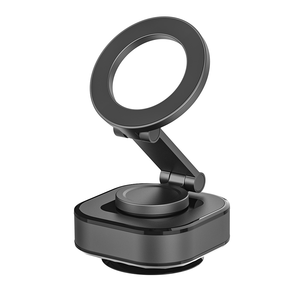Support magnétique pour téléphone à ventouse électrique 360° °   Miroir rotatif pliable pour pare-brise, tableau de bord, bureau, salle de sport, surface lisse - Product Image 1