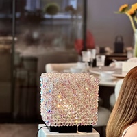 Lampe de table décorative Belight Luxury Crystal Cube, en cristal poli gravé, LED, style moderne vintage, tendance, pour chambre à coucher, maison