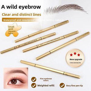 Lápiz Delineador de Cejas Doble con Tira Dorada Pequeña, Diseño Triangular <span class=keywords><strong>Tridimensional</strong></span> y Duradero, Modelo 5573 para Chicas - Product Image 4