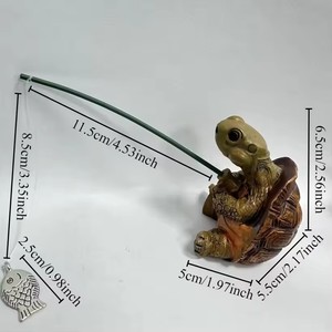 Estatua Creativa de Tortuga Pesca con Cuerda, Linda Figura de Resina de Tortuga Simulada, Escultura de Animal, Adorno para Decoración de Jardín y Hogar al Aire Libre - Product Image 6