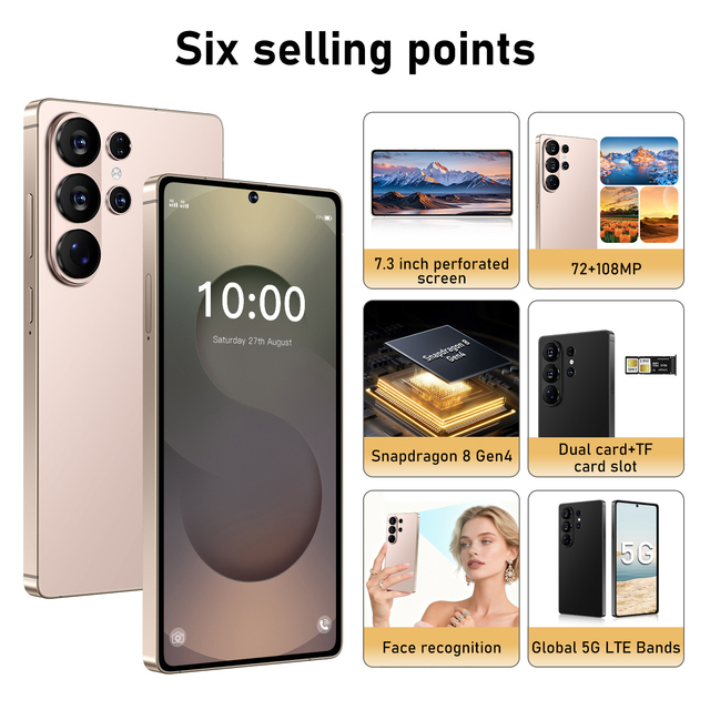 S26 PRO Gaming Unlocked vivo X200 Latest Phone 108MP LTE Bar Design Keypad Redmi Note 14 Pro Plus