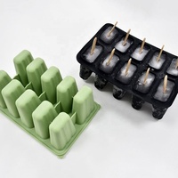Nouveau design Moule à bâtonnets de crème glacée en silicone 10 cavités, Moule à glaçons en silicone sans BPA, Moules à bâtonnets de crème glacée en silicone