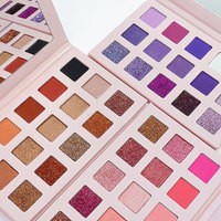 Palette d'ombres à paupières violettes avec logo personnalisé, meilleure revue, Palette d'ombres à paupières de maquillage à haute teneur en pigments de marque privée