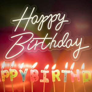 US Warehouse Fast Shipping 5v USB Powered Happy Birthday Neon Signature <b>Letter</b> Home Party Background Decoration Neon <b>Light</b> - Product Image 1