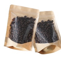 Sacs en papier kraft brun transparent avec fermeture éclair refermable pour aliments, petits formats 9x14 cm
