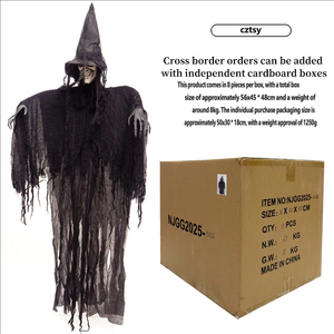 Decoración Colgante de Fantasma de <span class=keywords><strong>Halloween</strong></span>: <span class=keywords><strong>Bruja</strong></span> Malvada de Trapo Negra, Adorno Luminoso de Terror para Casa Embrujada y Habitación Secreta - Product Image 4