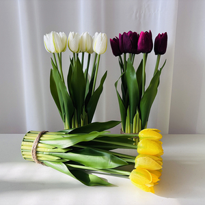Silk <strong>Tulip</strong> Potted Plant 29cm High Durable Indoor <strong>Table</strong> Ornament for Thanksgiving Christmas &amp; Wedding Decor Multi-piece Package - Product Image 1