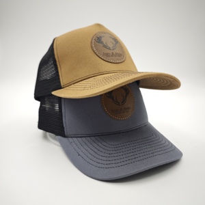 Casquette de camionneur avec patch en cuir personnalisé, faible MOQ, vente en gros, logo gravé personnalisé, qualité supérieure, dos en maille - Product Image 3