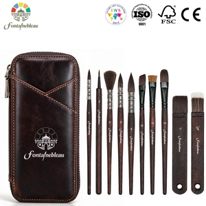 Ensemble de pinceaux professionnels pour peinture acrylique et <span class=keywords><strong>aquarelle</strong></span>, poils synthétiques imitation écureuil, plats, ronds et pointus, en nylon, pour usine - Product Image 1