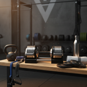 Haltères réglables en fonte JIT de 32 kg avec design amovible pour un entraînement complet - Product Image 1