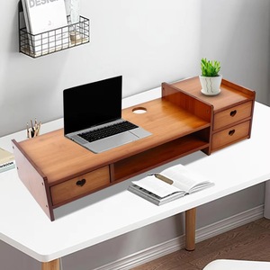 Bamboo Desktop Organizer With <b>Drawers</b> 33x15x85cm Multifunction Storage For Desk Neatening - Product Image 4