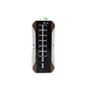 Switch réseau PoE 8 ports Gigabit, 12 ports RJ45 + 4 ports SFP+ 1/10G Uplink Fibre, Switch PoE industriel géré L2+ - Product Image 2