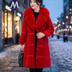 Abrigo de Piel Sintética para Mujer, Otoño Invierno, Cuello de Pelo de Zorro de Imitación, Cálido, Moda Coreana, Ajustado, Felpa Artificial - Product Image 3