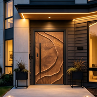 Luxuriöse 3D Organisch Strukturierte Aluminium-Eingangstür Moderne Holzmaserung Pivot-Haustür für Hochwertige Villen Private Residenzen