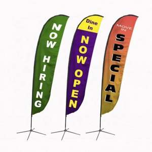 Banderas Publicitarias Portátiles de Aluminio Impresas Personalizadas, Banderas de Playa con Base en Forma de Cruz, Banderas Voladoras - Product Image 6