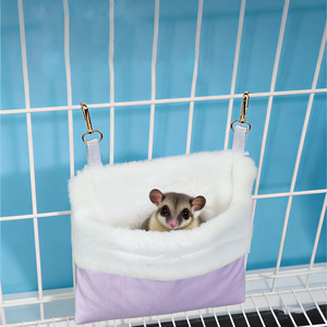 Hanging <b>Nest</b> For Hamster Plush Warm Cotton Sleeping Bag Purple Rectangle Indoor Pet <b>Bed</b> Small Animal Supplies - Product Image 1