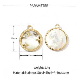 Nouveau Pendentif Cœur Tendance en Acier Inoxydable Plaqué Or 18K, Breloque Coquillage Faite à la Main, Accessoires DIY pour la Fabrication de Bijoux - Product Image 6
