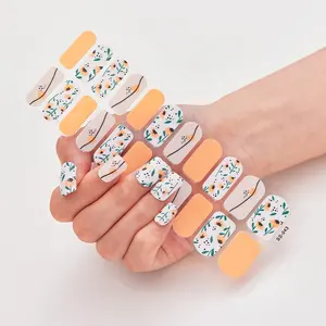 New factory nail sticker factory hot sale new design semi cured uv gel nail stickers