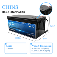 Batterie LiFePO4 12V 24V 50Ah 100Ah 200Ah à décharge profonde avec BMS Bluetooth pour système solaire, camping-car et voiturette de golf - Stock UE