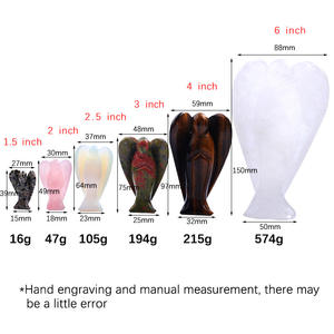 Figura de <span class=keywords><strong>Ángel</strong></span> de Cristal Natural de 2 Pulgadas, Cristal Rosa Tallado en Piedra Semipreciosa, Artículo Artesanal - Product Image 3