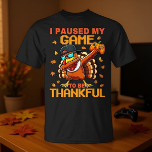 J'ai interrompu mon jeu pour être reconnaissant - T-shirt de Thanksgiving pour joueur turc - Product Image 3