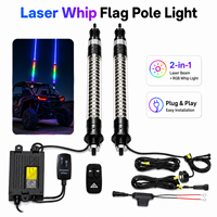 Lampe de sécurité pour véhicule tout-terrain UTV ATV SXS, lumière laser à drapeau, 1FT 2FT 3FT RGB 5050 LED IP67 étanche 12V 60W