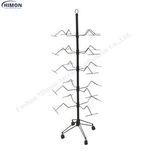 5-tier Portable Wire Shelf Rotating Holder Hanging Hat Display Stand For Retail Store