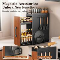 Armoire de rangement de cuisine extra-large et peu encombrante avec étagères à double niveau pour vaisselle, design de dessus de table écologique