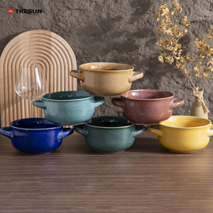 Cuencos para sopa de cebolla francesa de 28 oz, apilable ensaladera de cerámica con asas para cereales, pasta, Chile, estofado de ternera, Juego de 4 - Product Image 4