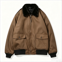 Chaqueta Bomber Acolchada con Cuello de Forro Polar y Cierre de Cremallera, Bolsillos Dobles con Parche, Abrigo de Invierno para Trabajo, Logotipo Personalizado para Uniformes de Seguridad y Personal de Propiedades