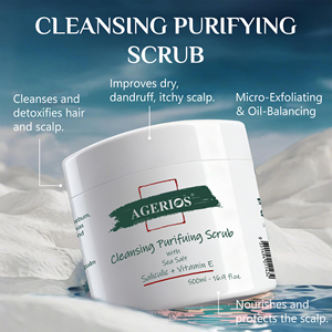 Gommage hydratant pour le cuir chevelu au sel marin et à la glycérine, vitamine E, prévient la sécheresse et les irritations, favorise une croissance capillaire plus saine, <span class=keywords><strong>shampoing</strong></span> - Product Image 3
