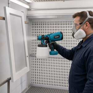 Pistolet pulvérisateur électrique sans fil <span class=keywords><strong>18V</strong></span> compatible <span class=keywords><strong>Makita</strong></span> HVLP pour peinture de meubles, murs et clôtures (outil nu uniquement) - Product Image 3