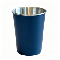 Mug à bière pour bar à domicile, en acier inoxydable 304, tasse simple paroi pour café, jus, boissons froides, finition brossée