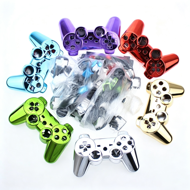 Replacement Housing Shells Case Cover for PS3 Controller Plating Shell Mod + Buttons Kit